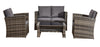 Outdoor 4-Piece Rattan Garden Sofa Chair Table Furniture Set Patio Conservatory