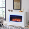 34 '' embedded electric fireplace - LED wood flame heater - safety device white
