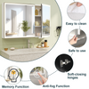 LED Bathroom Mirror Cabinet with Demister LED Lights Extra Large Storage Cabinet