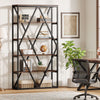 71'' Tall Industrial Bookshelf, 6-Tier Freestanding Open Bookcase w/ Metal Frame