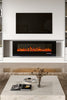 Electric Heater 50In LED Fireplace Wall Mounted Inset Standing Media Log Fire