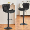 2x Faux Leather Bar Stools Gas Lift Adjustable Pub Chair Frosting Base Swivel