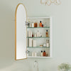 Arched Bathroom Mirror Cabinet Metal Framed Premium Gold Wall Mounted Storage