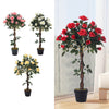 Artificial Blossom Tree Roses Wisteria Flowers Realistic Faux House Plant Potted