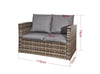 Rattan Patio Furniture Set 4-Piece Garden Sofa, 2 Chairs & Coffee Table Outdoor