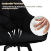 2x Black Rotatable Dining Chairs Velvet Seat Metal Leg Swivel Kitchen Modern