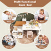 Single Bed 3ft Solid Wood Kids Bed with Desk and Drawers Bed Frame with Storage