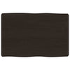 Table Top Dark Brown 60x40x(2-6) cm Treated Solid Wood Live Edge