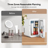 4L Mini Fridge with Light Mirror Portable Cooler Warmer Table Top Bedroom Makeup