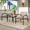 Morden Conversation Bistro Set w/Square Side Table-Brown