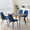Modern Wood Dining Table and 4 chairs Set Kitchen Dining room Table Metal Legs