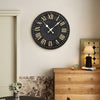 GARDEN ROMAN WALL CLOCK LARGE INDOOR OUTDOOR BIG ROMAN NUMERALS RESIN WATERPROOF