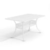 147cm White Cast Aluminium Bistro Dining Table with Umbrella Hole Patio Garden