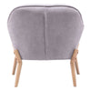 Single Seat Upholstered Oyster Back Leisure Armchair Accent Tub Sofa Chair Grey