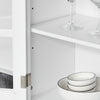 Kitchen Cupboard Storage Cabinet w/ Adjustable Shelves, Cable Management, White