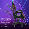 Luxury Black Gaming Chair w/ Bluetooth Speakers, RGB Lighting,Footrest & Ncabcll