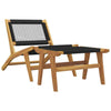 Solid Wood Teak Garden Chair with Footrest - Foldable Patio Lounger with M3J4