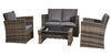 4 Piece Mix Grey Rattan Garden Sofa Set Outdoor Furniture Table Chairs & Cushion