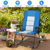 Foldable Padded Rocking Chair Oversized Garden Zero Gravity Seat with High Back