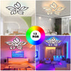 Modern Chandelier LED Lamp White Frame Ceiling Light With RGB Backlight Eaamxyyv