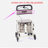 Folding Walk Seated Shopping Trolley With Backrest Armrest 6 Wheel