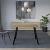 Dining Table 4-6 Seater Rectangular Kitchen Modern Metal Legs Oak Wood Furniture