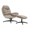 Chenille Padded Recliner Chair Armchair Lounge Swivel Sofa Chairs with Footstool