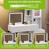 Dressing Table with Cabinet, LED Light, USB Ports, 5 Drawers, for Bedroom