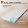 Single 10 cm Folding Gel-Infused Tri-fold Mattress Topper Cool Gel Memory Foam