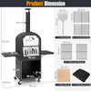 Outdoor Pizza Oven Wood Fired Pizza Oven with Protective Cover-Black