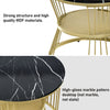 Nesting Coffee Table Set of 2 Marble Effect Side End Table for Living Room Black