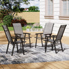 4X Textoline Patio Furniture Bistro Seater Folding Chairs Outdoor Seat Garden UK