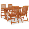 5 Piece Garden Dining Set Solid Wood Eucalyptus vidaXL