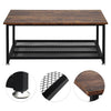Metal TV Console Tea Coffee Table with Open Storage Rack Sofa Desk Shelving Unit