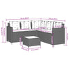 Brokky Garden Sofa with Table and Cushions L-Shaped Grey Poly I4Z3