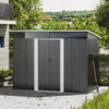 Metal Sheds Galvanised Steel Shed Pent Roof Window Storage Tools Container
