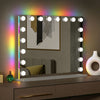 Hollywood Vanity Makeup Mirror with 18-LED Lights RGB Backlit Light Up Wall 80cm