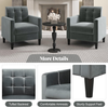 Armchair Velvet Upholstered Accent Chair Tufted Lounge Sofa Comfy Seat Grey