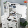 Dressing Table 10 LED Lights Vanity Table with Sliding Mirror Makeup Table Stool