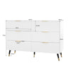 Modern White Chest of Drawers Wide Bedroom Furniture Storage Bedside 6 Drawers