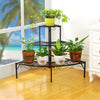 3 Tier Metal Plant Stand Corner Ladder Shelves Garden Flower Display Rack