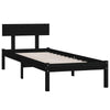 Lechnical Bed Frame Black Solid Wood Pine 90x200 ,Bed Frame,Bed Frame S8J3