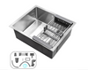 LARGE SUPER DEEP SINGLE BOWL SQUARE STAINLESS STEEL KITCHEN SINK UNDERMOUNT