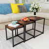 Square Modern Nesting Lounge Coffee Table Nightstand Metal Frame Nest End Tables