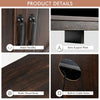 COSTWAY 150cm Sliding Barn Door TV Stand Farmhouse Flat Screen Console-Brown