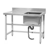 Commercial Stainless Steel Kitchen Sink w/Left Work Table Single Bowl Wash Basin