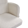 Swivel Office Chair Velvet Feel Fabric White Vanity Home/Office Teddy Fabric