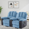 Electric Recliner Sofa Massage Heated Vibration Armchairs Storage Chairs Grey