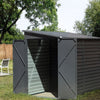 9x5ft Garden Storage Shed Metal Outdoor Bicycle Tool House Organizer Sloped Roof