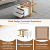 Square Coffee Tables, Set of 2 End Table, Nesting Tables with 2 Storage Drawers